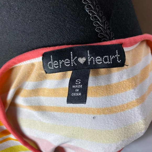 Derek Heart Fitted Multicolored Striped Shirt Size Small - Picture 6 of 6